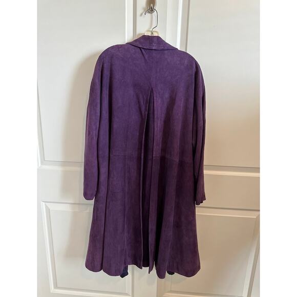 Vintage Purple Suede Full Length Coat Y2K - Picture 4 of 6